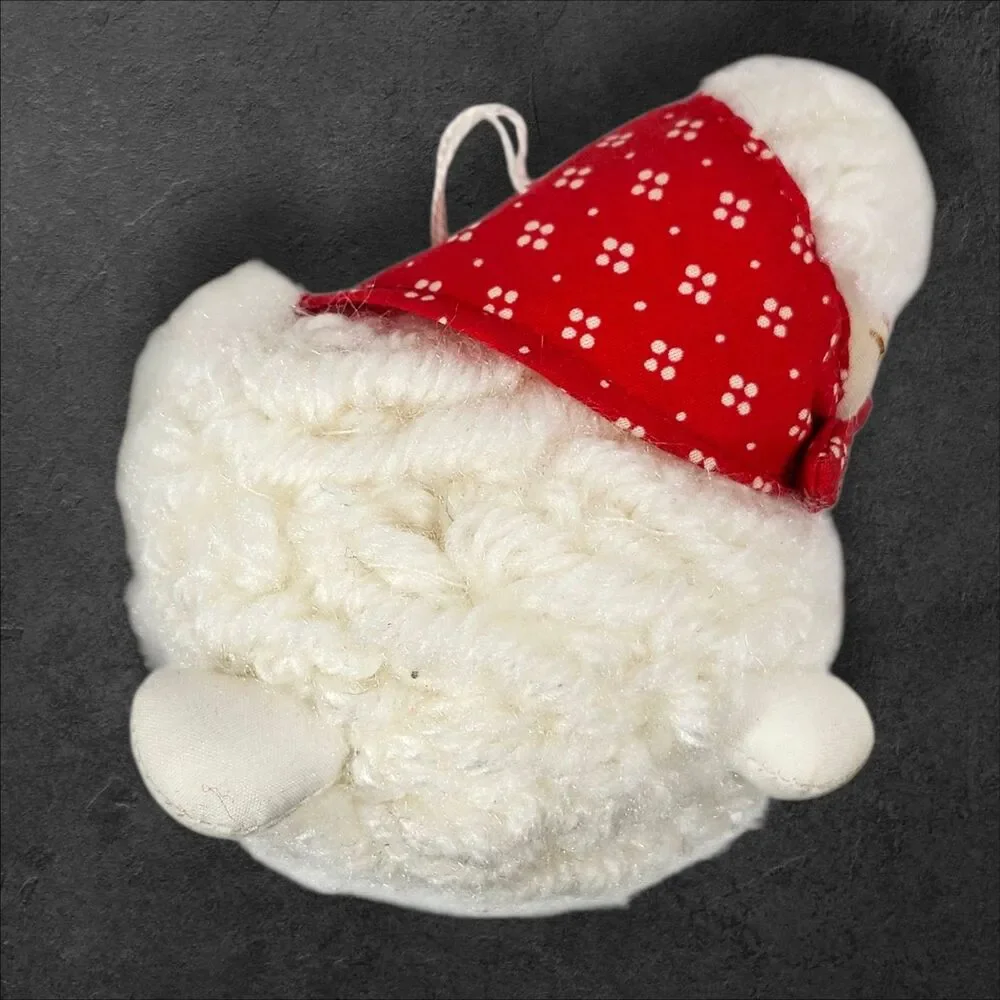 Vintage Farm Animal Christmas Ornaments Set of 4 Fabric Cottagecore Holiday Red